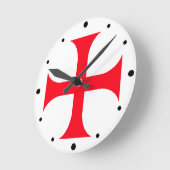 Templar rotes Kreuz Runde Wanduhr (Winkel)