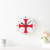 Templar rotes Kreuz Runde Wanduhr (Zuhause)