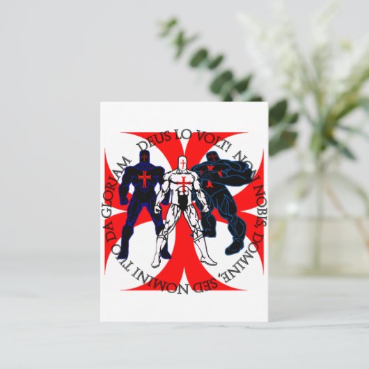 Templar Superheroes Postkarte (Stehend Vorderseite)