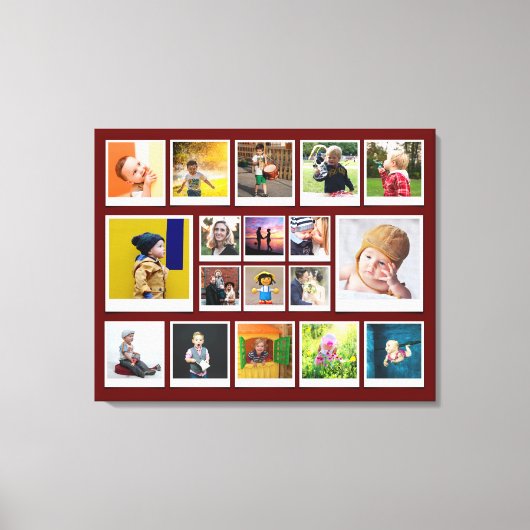 Template 18 Fotomaterial Modernes, trendiges Rot Leinwanddruck (Vorderseite)