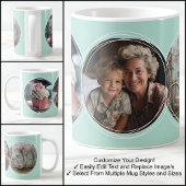 Template 3 Circular Fotos Collage Aqua C112 Kaffeetasse
