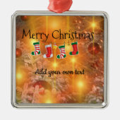 Template - Anpassen von Goldenen Weihnachten Ornament Aus Metall (Vorne)