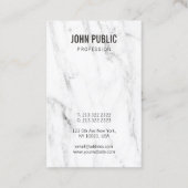 Template aus weißem Marmor Einfach modern Beruflic Visitenkarte (Rückseite)