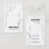 Template aus weißem Marmor Einfach modern Beruflic Visitenkarte (Vorne/Hinten)