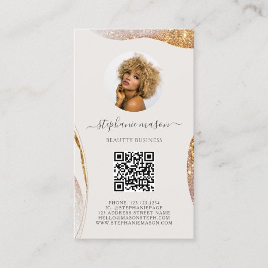 Template Beauty Esthetician Social Media Business Telefonnummerkarte (Vorderseite)