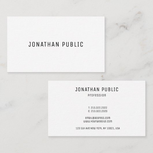 Template Beruflich Trendy Elegant Modernes Einfach Visitenkarte (Vorne/Hinten)