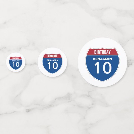 Template BIRTHDAY INTERSTATE STAAT DESIGN Konfetti (Rückseiten)