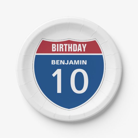 Template BIRTHDAY INTERSTATE STAAT DESIGN Pappteller (Vorderseite)