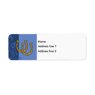 Template - Blue Floral Label Horseshoe