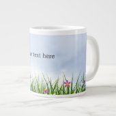 Template, Blue Sky und Summer Blume, Jumbo-Tasse (Vorderseite Rechts)