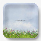 Template, Blue Sky und Summer Blume, Pappteller (Vorderseite)