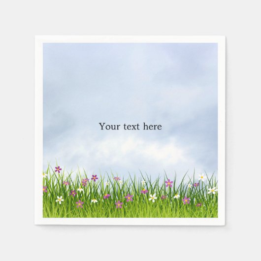 Template, Blue Sky und Summer Blume, Serviette (Vorderseite)