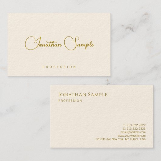 Template Business Cards Moderner Typografie Text Visitenkarte (Vorne/Hinten)