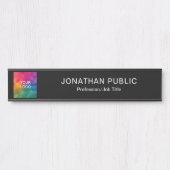 Template Business Company Logo hier elegant schwar Türschild (Vorderseite )