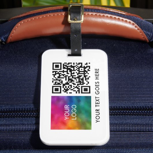 Template Business Logo QR Code Name Strichcode Gepäckanhänger (Vorderseite Insitu 2)