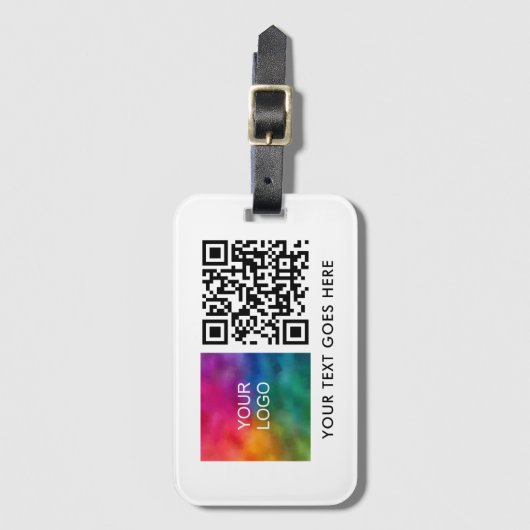 Template Business Logo QR Code Name Strichcode Gepäckanhänger (Vorderseite Vertikal)