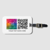 Template Business Logo QR Code Name Strichcode Gepäckanhänger (Vorderseite (Horizontal))