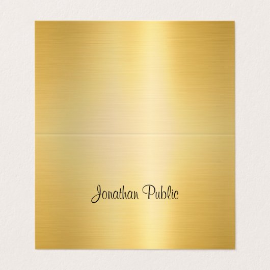 Template Calligraphy Imitate Gold Moderne Beruflic Visitenkarten (Außenseite Aufgefaltet)