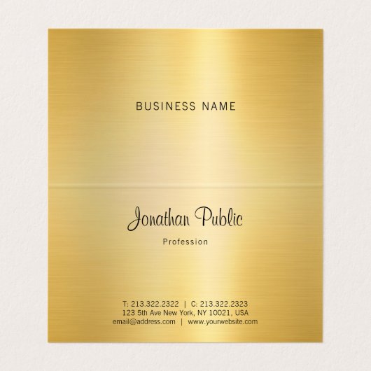 Template Calligraphy Imitate Gold Moderne Beruflic Visitenkarten (Innenseite Aufgefaltet)