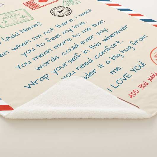 Template Custom Text Sherpa Blanket - Wir Liebe Si Sherpadecke (3/4)