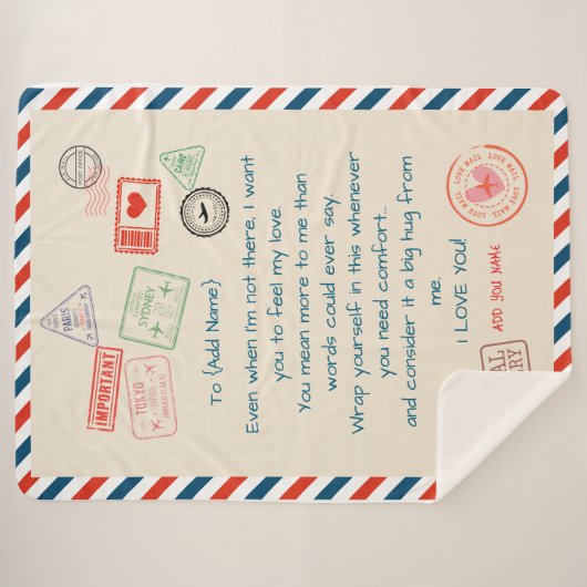 Template Custom Text Sherpa Blanket - Wir Liebe Si Sherpadecke (Vorderseite (Horizontal))