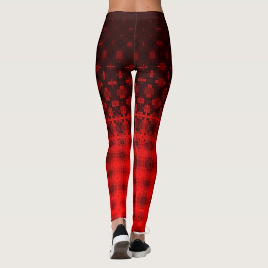 Template DIY Red Gemustert Design Leggings (Rückseite)