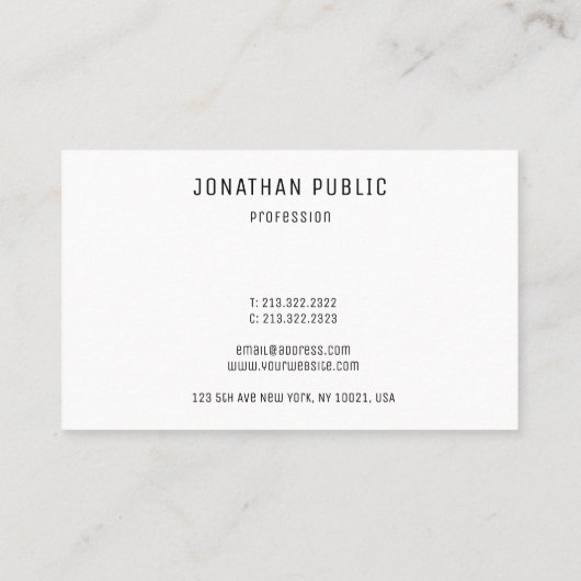 Template Einfach Beruflich modern minimalistisch Visitenkarte (Rückseite)