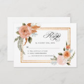 TEMPLATE Elegante floral Burgundy Blush Bloral Gol Einladung (Vorne/Hinten)