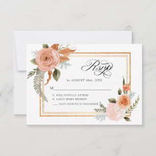 TEMPLATE Elegante Florale Burgunderrot Blush Flora Einladung