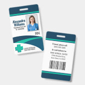 Template Employee Photo Nurse ID Ausweis (Vorder- & Rückseite)