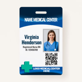 Template Employee Photo Nurse ID Badge Ausweis