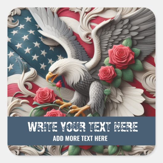 Template for Patriotic American Flag Eagle Sticker (Vorderseite)
