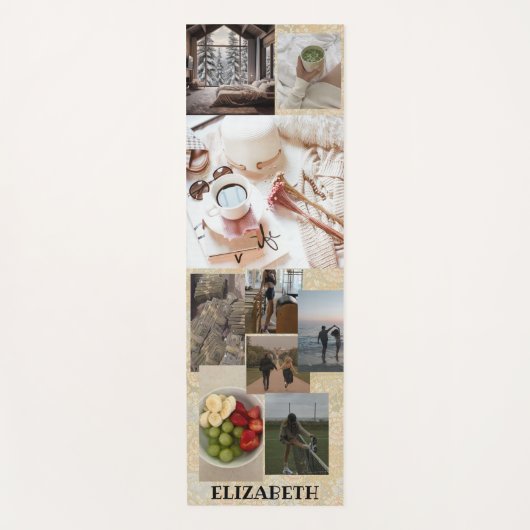 Template Foto Collage Individuelle Name Niedlich Yogamatte (Vorderseite)