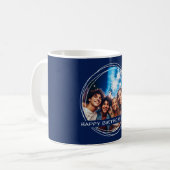 Template Foto Message Keepake Birthday Navy C41 Kaffeetasse (Vorderseite Links)