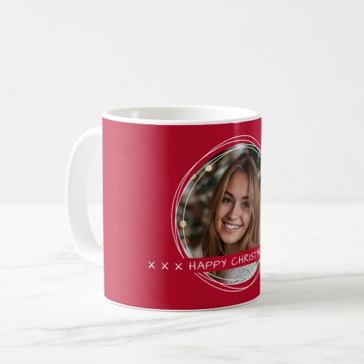 Template Foto Message Keepake Christmas Red C81 Kaffeetasse (Vorderseite Links)
