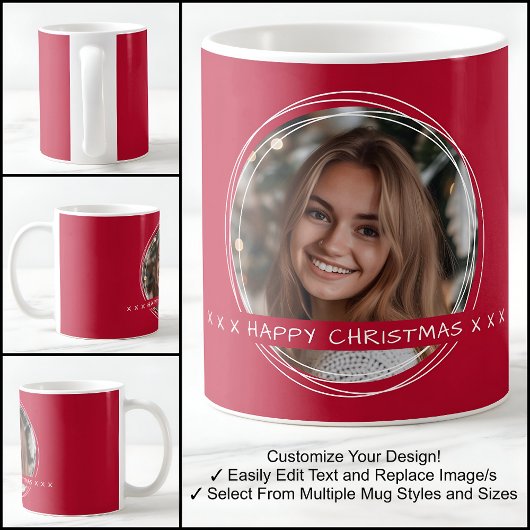 Template Foto Message Keepake Christmas Red C81 Kaffeetasse