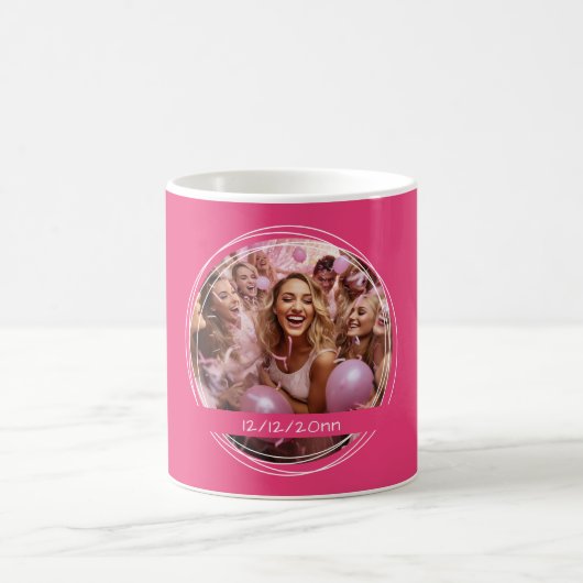 Template Foto Message Keepake Event Pink C58 Kaffeetasse (Mittel)