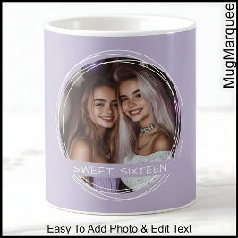Template Foto Message Keepake Sixteen Lilac C123 Kaffeetasse