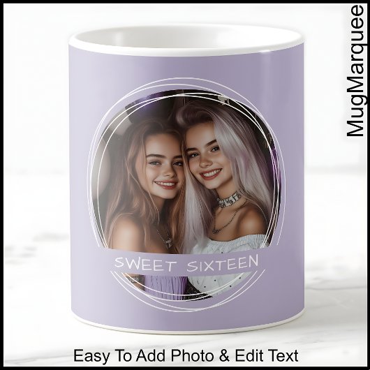 Template Foto Message Keepake Sixteen Lilac C123 Kaffeetasse