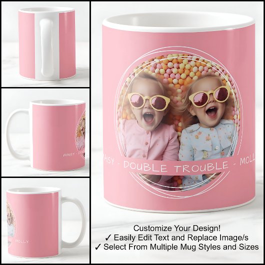 Template Foto Message Keepake Twins Pink C51 Kaffeetasse