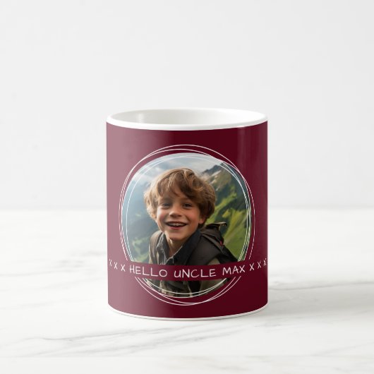 Template Foto Message Keepake Uncle Maroon C31 Kaffeetasse (Mittel)
