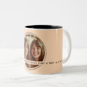 Template Foto Message Keepake Vater Peach C108 Zweifarbige Tasse (VorderseiteRechts)