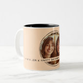 Template Foto Message Keepake Vater Peach C108 Zweifarbige Tasse (Vorderseite Links)