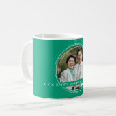 Template Foto Message Keepake Wedding Green C115 Kaffeetasse (Vorderseite Links)