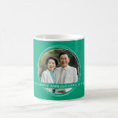 Template Foto Message Keepake Wedding Green C115 Kaffeetasse (Mittel)