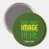 TEMPLATE FÜR BEARBEITBAREN WALD - GRÜNES BILD MAGNET (Vorderseite/Rückseite)