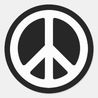 Template für das White Peace Symbol Runder Aufkleber