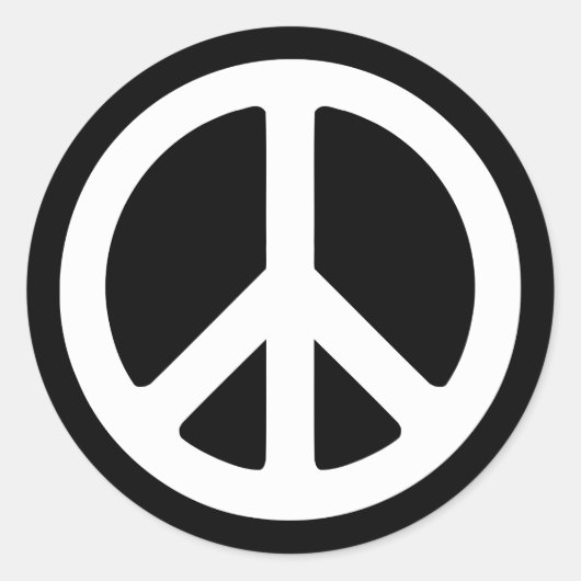 Template für das White Peace Symbol Runder Aufkleber (Vorderseite)