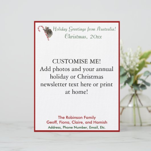 Template für den Weihnachtsbrief von Custom Austra Briefbogen (Stehend Vorderseite)