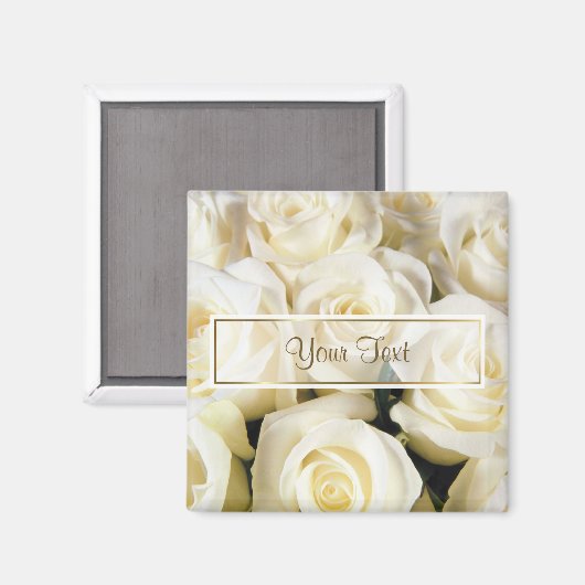 Template für die Elegance White Rose Magnet (Vorderseite/Rückseite)
